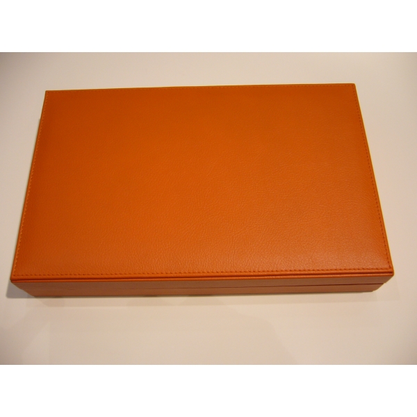 Backgammon Leder/orange